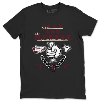 3s A Ma Maniere x Burgundy Crush shirts to match jordans Flex And Hustle sneaker match teesA Ma Maniére x Air Jordan 3 "Burgundy Crush" SNRT Sneaker Tees streetwear brand Black 2 unisex cotton tee