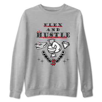 3s Cement Grey shirts to match jordans Flex And Hustle sneaker match tees Air Jordan 3 Cement Grey SNRT Sneaker Release Tees unisex cotton Heather Grey 2 crew neck shirts