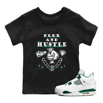 4s Oxidized Green shirts to match jordans Flex And Hustle sneaker match tees Air Jordan 4 Oxidized Green SNRT Sneaker Tees streetwear brand Baby and Youth Black 1 cotton tee