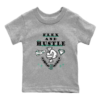 4s Oxidized Green shirts to match jordans Flex And Hustle sneaker match tees Air Jordan 4 Oxidized Green SNRT Sneaker Tees streetwear brand Baby and Youth Heather Grey 2 cotton tee
