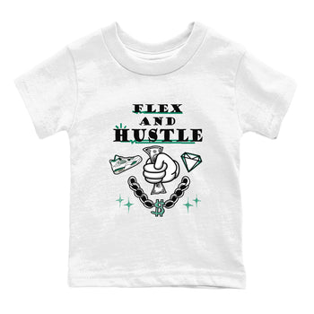4s Oxidized Green shirts to match jordans Flex And Hustle sneaker match tees Air Jordan 4 Oxidized Green SNRT Sneaker Tees streetwear brand Baby and Youth White 2 cotton tee