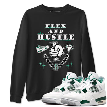 4s Oxidized Green shirts to match jordans Flex And Hustle sneaker match tees Air Jordan 4 Oxidized Green SNRT Sneaker Tees streetwear brand Black 1 unisex cotton tee