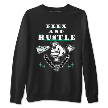 4s Oxidized Green shirts to match jordans Flex And Hustle sneaker match tees Air Jordan 4 Oxidized Green SNRT Sneaker Tees streetwear brand Black 2 unisex cotton tee