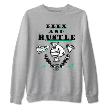 4s Oxidized Green shirts to match jordans Flex And Hustle sneaker match tees Air Jordan 4 Oxidized Green SNRT Sneaker Tees streetwear brand Heather Grey 2 unisex cotton tee