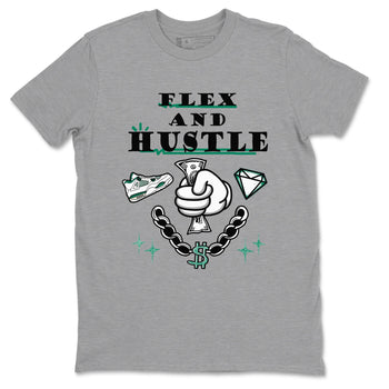 4s Oxidized Green shirts to match jordans Flex And Hustle sneaker match tees Air Jordan 4 Oxidized Green SNRT Sneaker Tees streetwear brand Heather Grey 2 unisex cotton tee