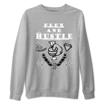 4s Wet Cement shirts to match jordans Flex And Hustle sneaker match tees Air Jordan 4 Wet Cement SNRT Sneaker Release Tees unisex cotton Heather Grey 2 crew neck shirts
