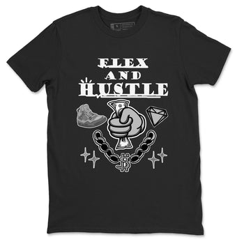 4s Wet Cement shirts to match jordans Flex And Hustle sneaker match tees Air Jordan 4 Wet Cement SNRT Sneaker Release Tees unisex cotton Black 2 crew neck shirts