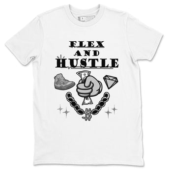 4s Wet Cement shirts to match jordans Flex And Hustle sneaker match tees Air Jordan 4 Wet Cement SNRT Sneaker Release Tees unisex cotton White 2 crew neck shirts