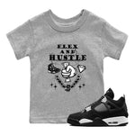 4s White Thunder shirts to match jordans Flex And Hustle sneaker match tees Air Jordan 4 White Thunder SNRT Sneaker Release Tees Youth Baby Heather Grey 1 crew neck shirts