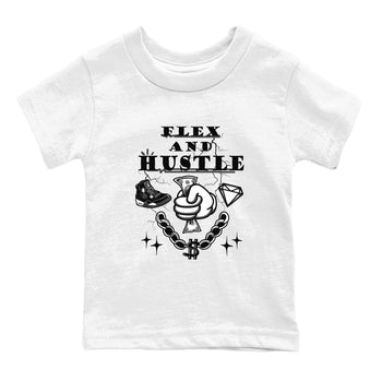 4s White Thunder shirts to match jordans Flex And Hustle sneaker match tees Air Jordan 4 White Thunder SNRT Sneaker Release Tees Youth Baby White 2 crew neck shirts
