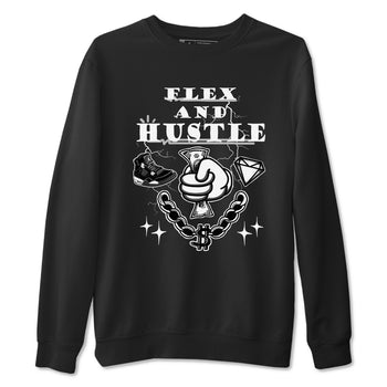 4s White Thunder shirts to match jordans Flex And Hustle sneaker match tees Air Jordan 4 White Thunder SNRT Sneaker Release Tees unisex cotton Black 2 crew neck shirts