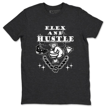 4s White Thunder shirts to match jordans Flex And Hustle sneaker match tees Air Jordan 4 White Thunder SNRT Sneaker Release Tees unisex cotton Charcoal Heather 2 crew neck shirts