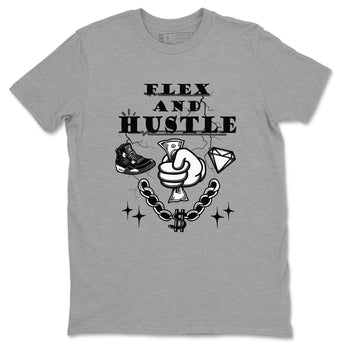4s White Thunder shirts to match jordans Flex And Hustle sneaker match tees Air Jordan 4 White Thunder SNRT Sneaker Release Tees unisex cotton Heather Grey 2 crew neck shirts