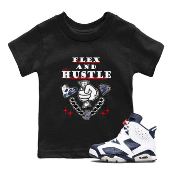 6s Olympic shirt to match jordans Flex And Hustle sneaker tees Air Jordan 6 Olympic SNRT sneaker release tees baby toddler Black 1 cotton Shirt
