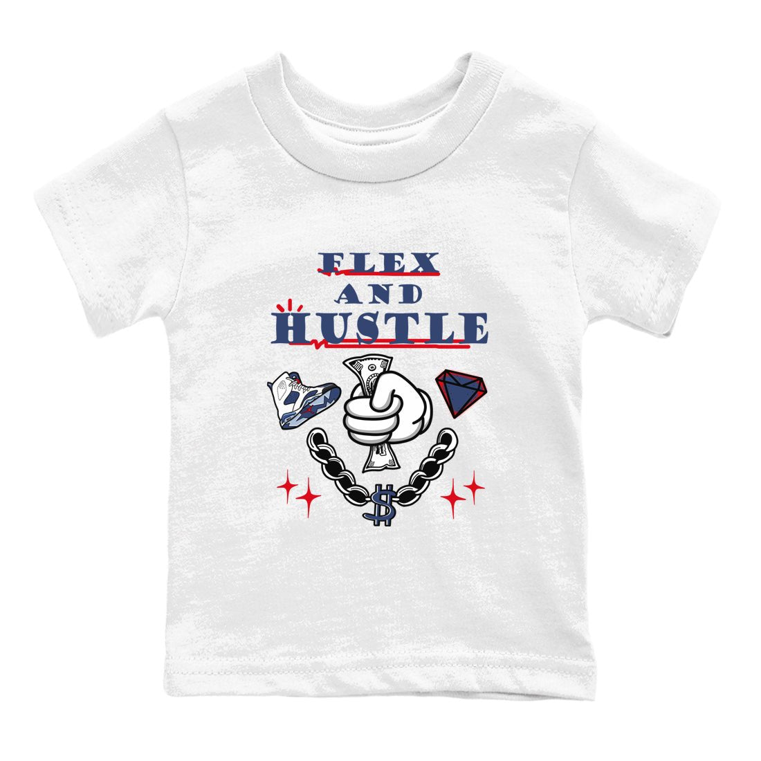 6s Olympic shirt to match jordans Flex And Hustle sneaker tees Air Jordan 6 Olympic SNRT sneaker release tees baby toddler White 2 cotton Shirt