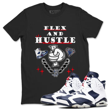 6s Olympic shirt to match jordans Flex And Hustle sneaker tees Air Jordan 6 Olympic SNRT Sneaker Release Tees unisex cotton Black 1 crew neck shirt