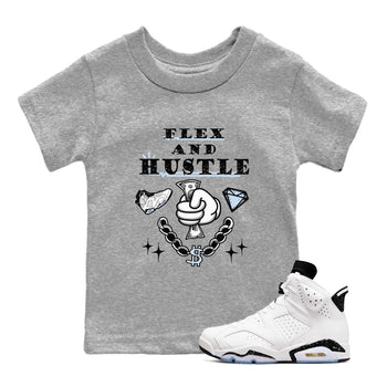 AJ6 Reverse Oreo shirt to match jordans Flex And Hustle sneaker tees Air Jordan 6 White Black SNRT sneaker release tees baby toddler Heather Grey 1 cotton Shirt
