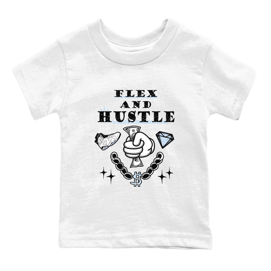 AJ6 Reverse Oreo shirt to match jordans Flex And Hustle sneaker tees Air Jordan 6 White Black SNRT sneaker release tees baby toddler White 2 cotton Shirt