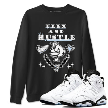 AJ6 Reverse Oreo shirt to match jordans Flex And Hustle sneaker tees Air Jordan 6 White Black SNRT Sneaker Release Tees unisex cotton Black 1 crew neck shirt