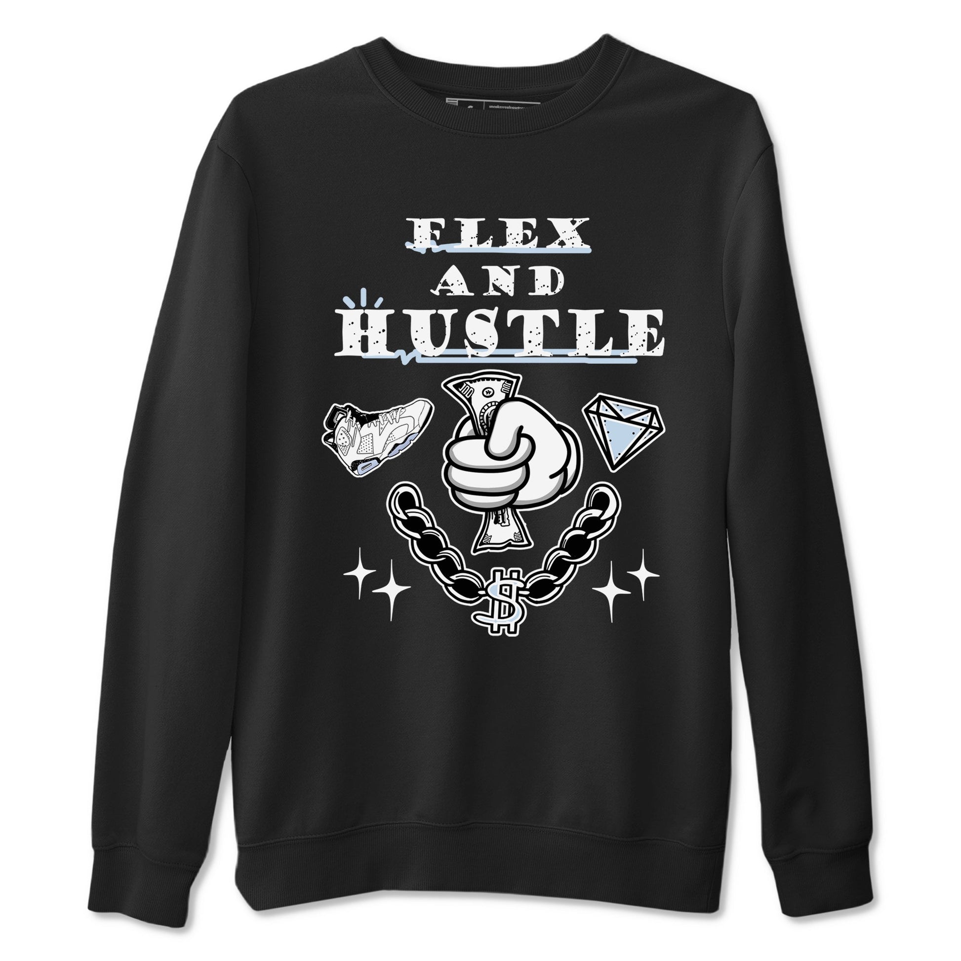 AJ6 Reverse Oreo shirt to match jordans Flex And Hustle sneaker tees Air Jordan 6 White Black SNRT Sneaker Release Tees unisex cotton Black 2 crew neck shirt
