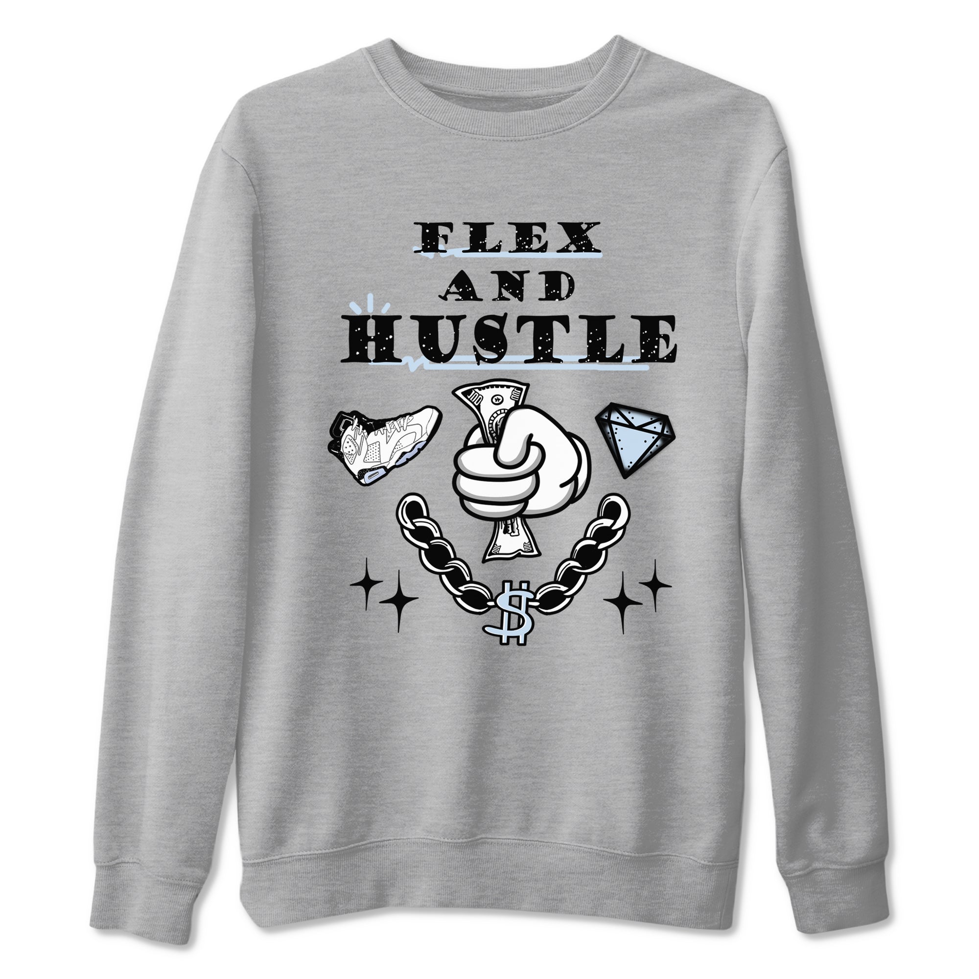 AJ6 Reverse Oreo shirt to match jordans Flex And Hustle sneaker tees Air Jordan 6 White Black SNRT Sneaker Release Tees unisex cotton Heather Grey 2 crew neck shirt