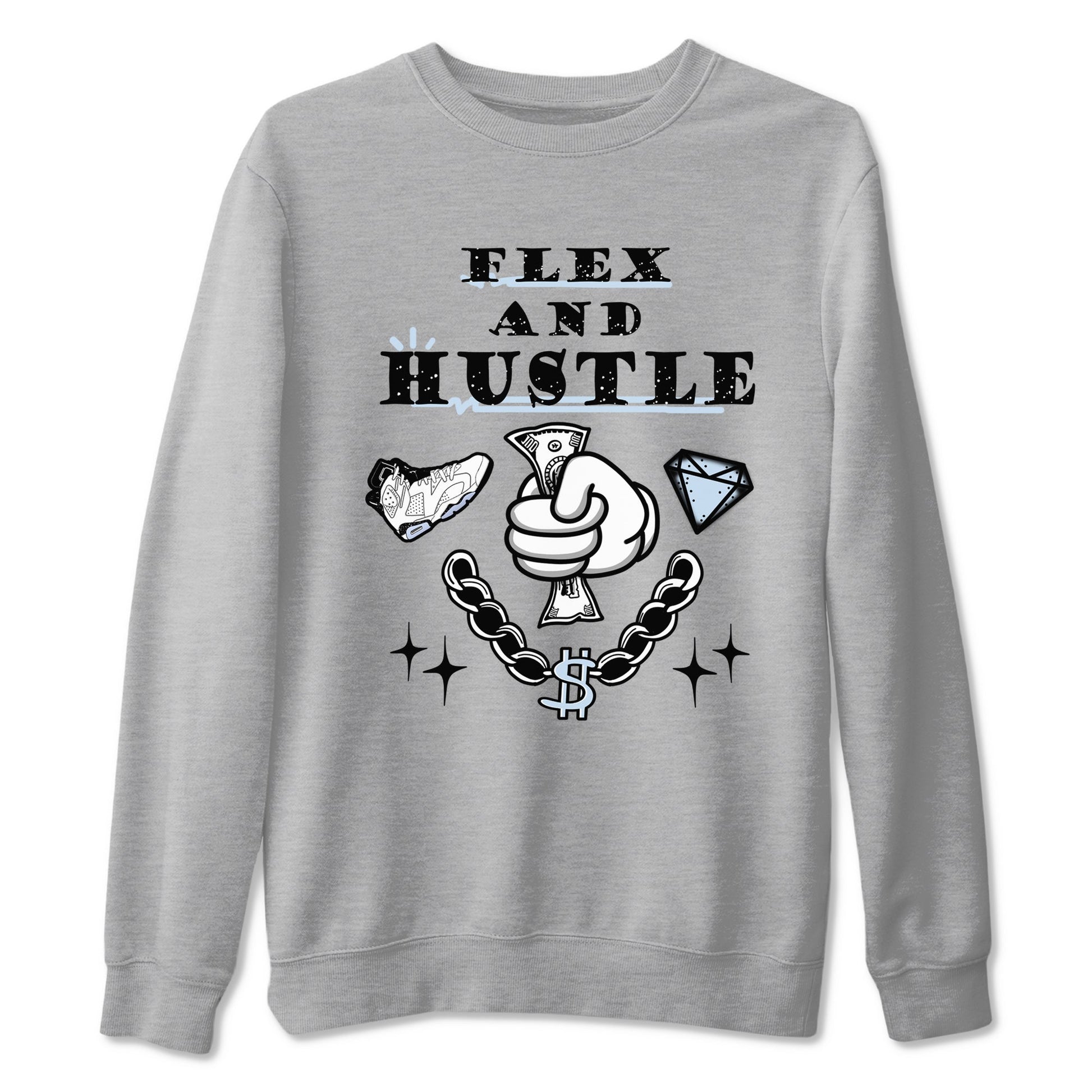 AJ6 Reverse Oreo shirt to match jordans Flex And Hustle sneaker tees Air Jordan 6 White Black SNRT Sneaker Release Tees unisex cotton Heather Grey 2 crew neck shirt