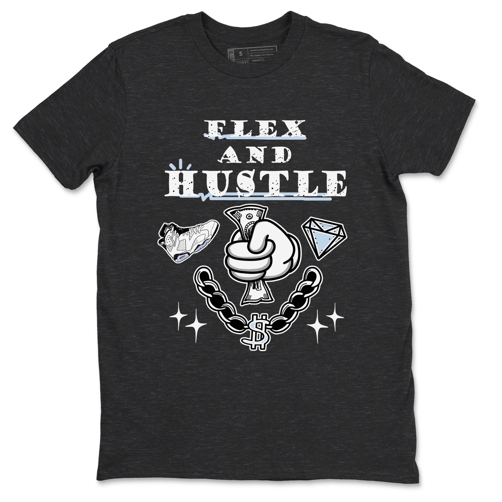 AJ6 Reverse Oreo shirt to match jordans Flex And Hustle sneaker tees Air Jordan 6 White Black SNRT Sneaker Release Tees unisex cotton Charcoal Heather 2 crew neck shirt
