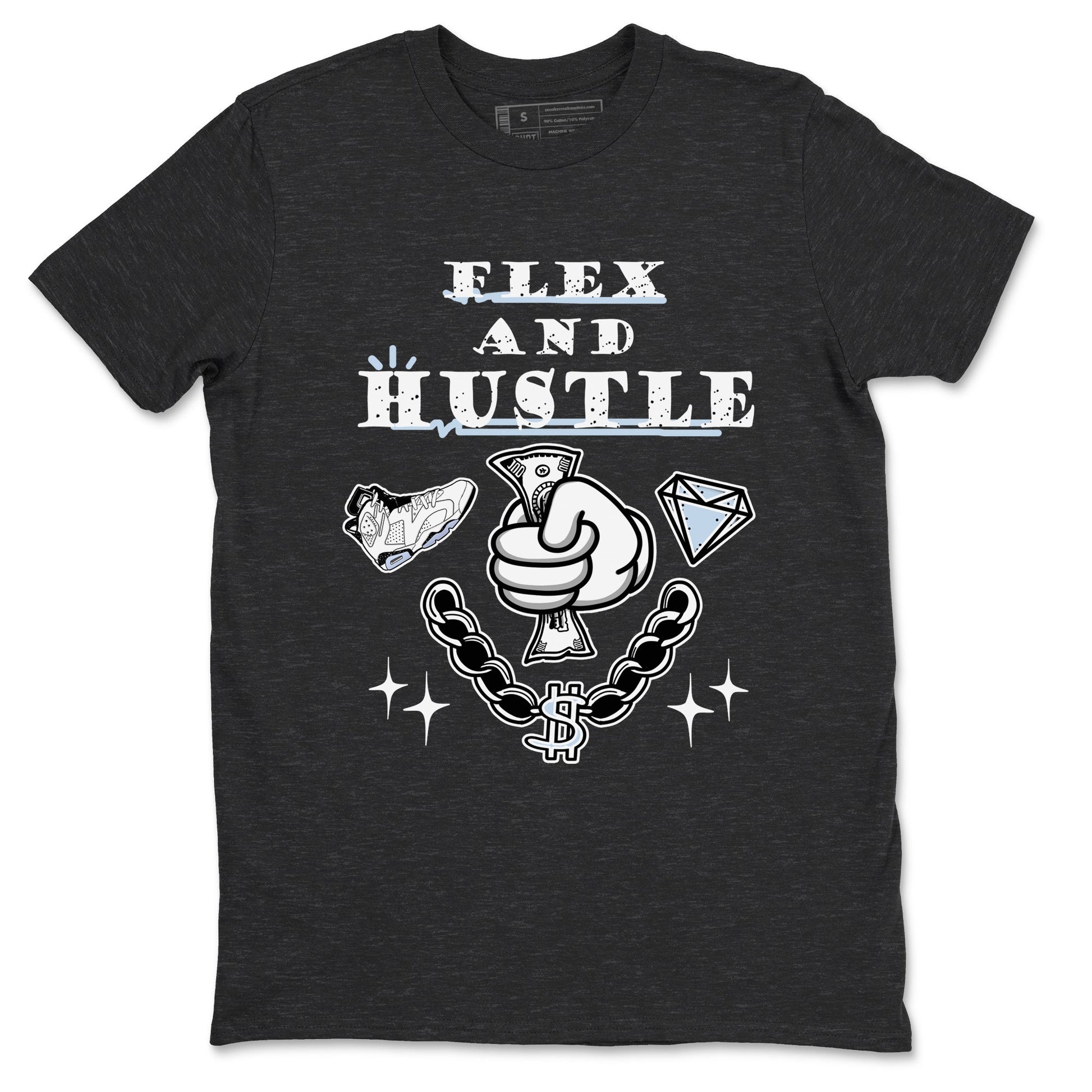 AJ6 Reverse Oreo shirt to match jordans Flex And Hustle sneaker tees Air Jordan 6 White Black SNRT Sneaker Release Tees unisex cotton Charcoal Heather 2 crew neck shirt