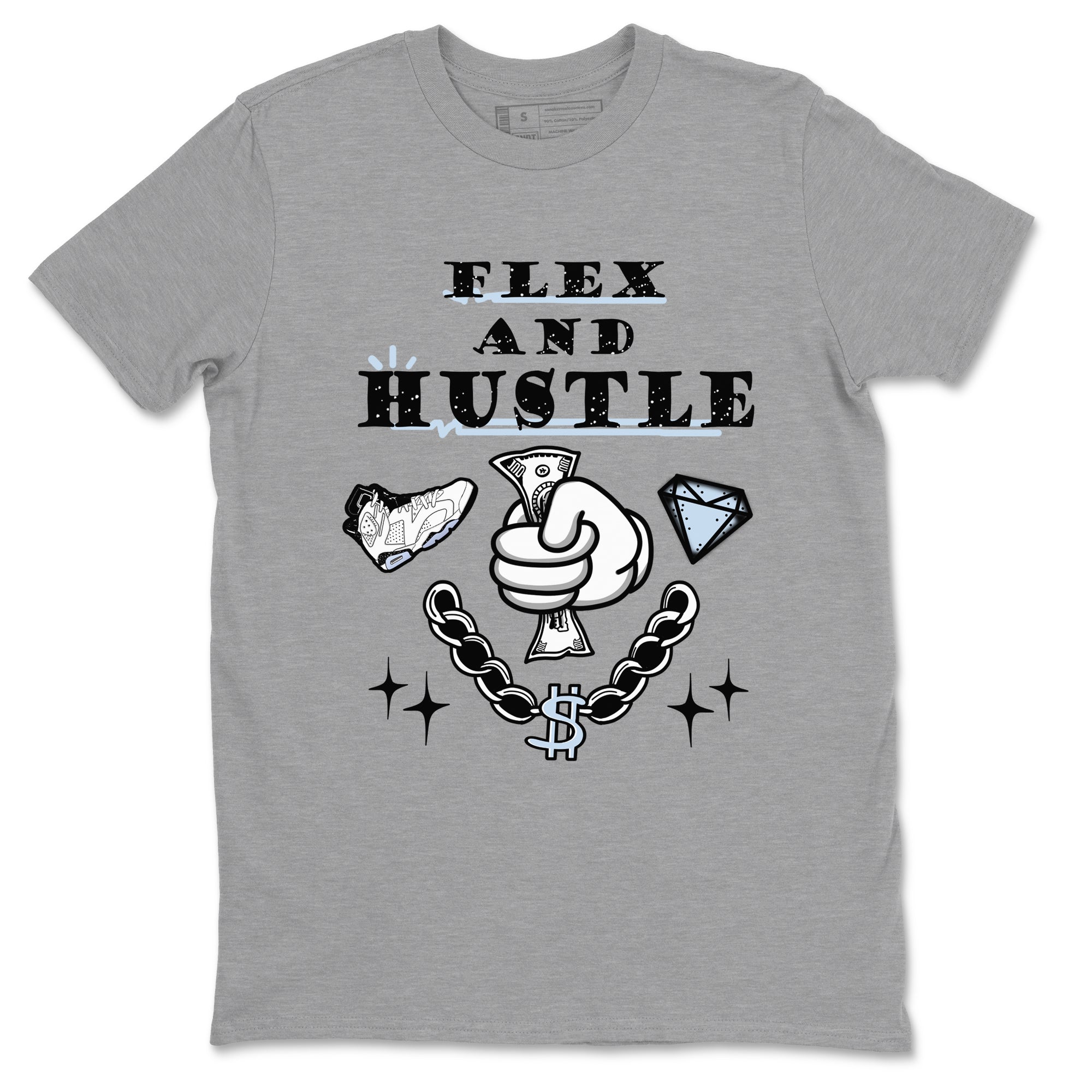 AJ6 Reverse Oreo shirt to match jordans Flex And Hustle sneaker tees Air Jordan 6 White Black SNRT Sneaker Release Tees unisex cotton Heather Grey 2 crew neck shirt