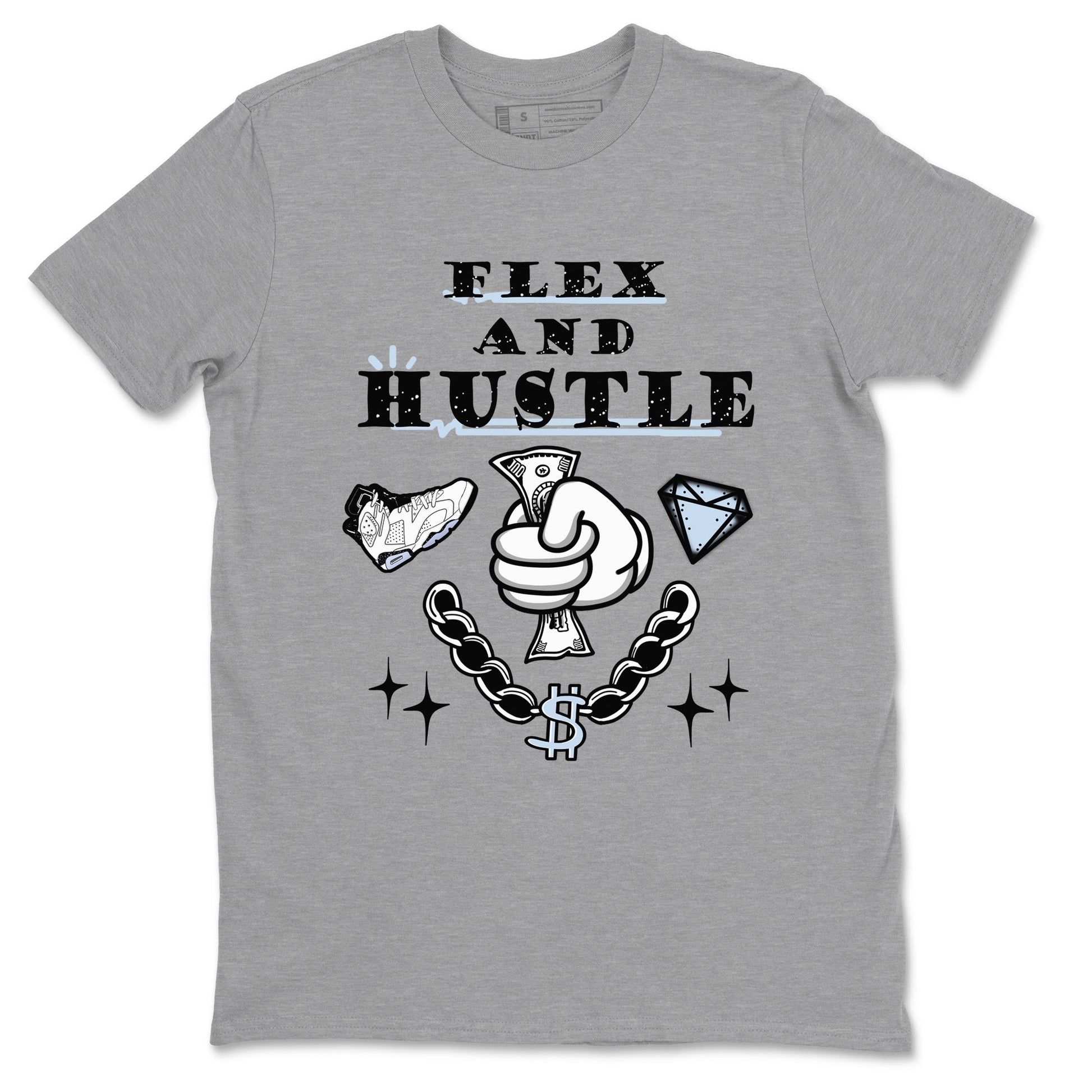 AJ6 Reverse Oreo shirt to match jordans Flex And Hustle sneaker tees Air Jordan 6 White Black SNRT Sneaker Release Tees unisex cotton Heather Grey 2 crew neck shirt