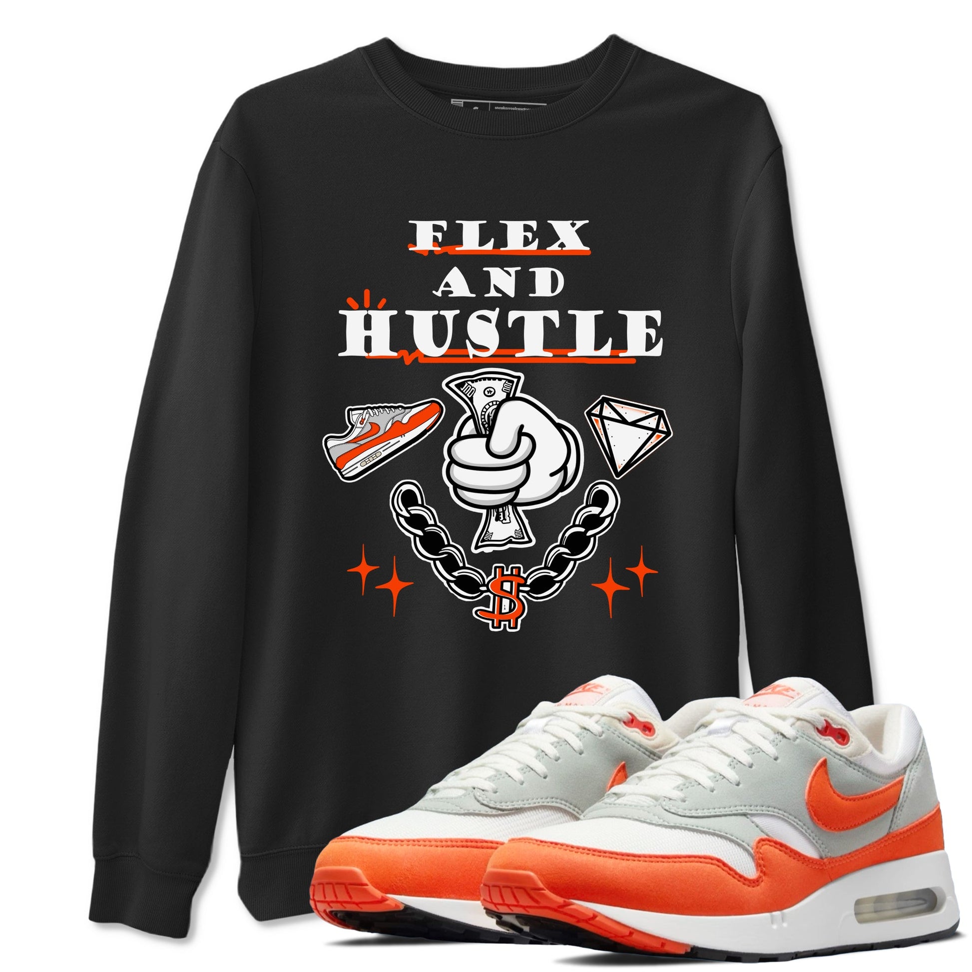 Air Max 1 OG '86 'Summit White and Cosmic Clay shirts to match jordans Flex And Hustle sneaker match tees Air Max 1 Cosmic Clay match shoes to clothes SNRT Sneaker Tees unisex cotton Black 1 shirts