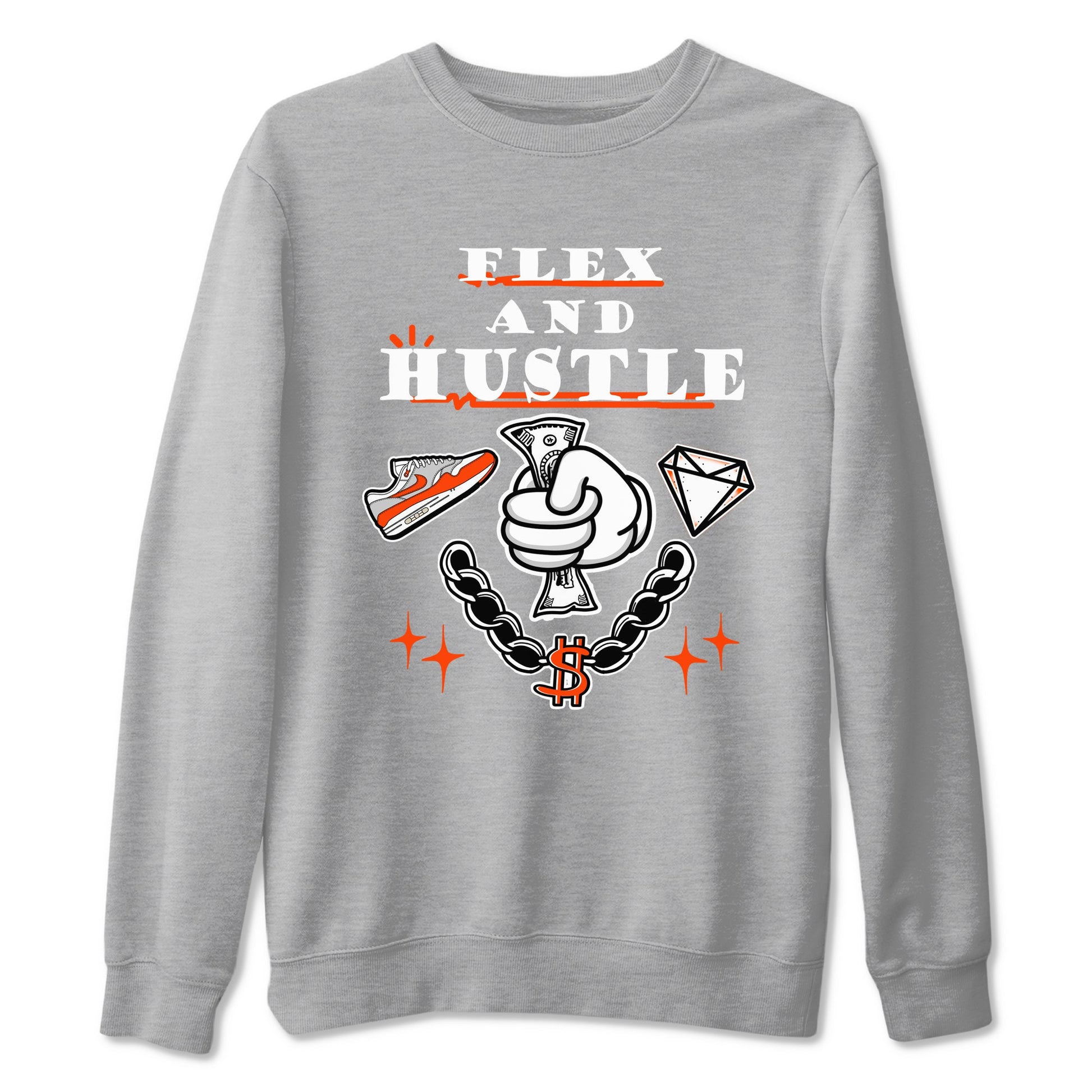 Air Max 1 OG '86 'Summit White and Cosmic Clay shirts to match jordans Flex And Hustle sneaker match tees Air Max 1 Cosmic Clay match shoes to clothes SNRT Sneaker Tees unisex cotton Heather Grey 2 shirts