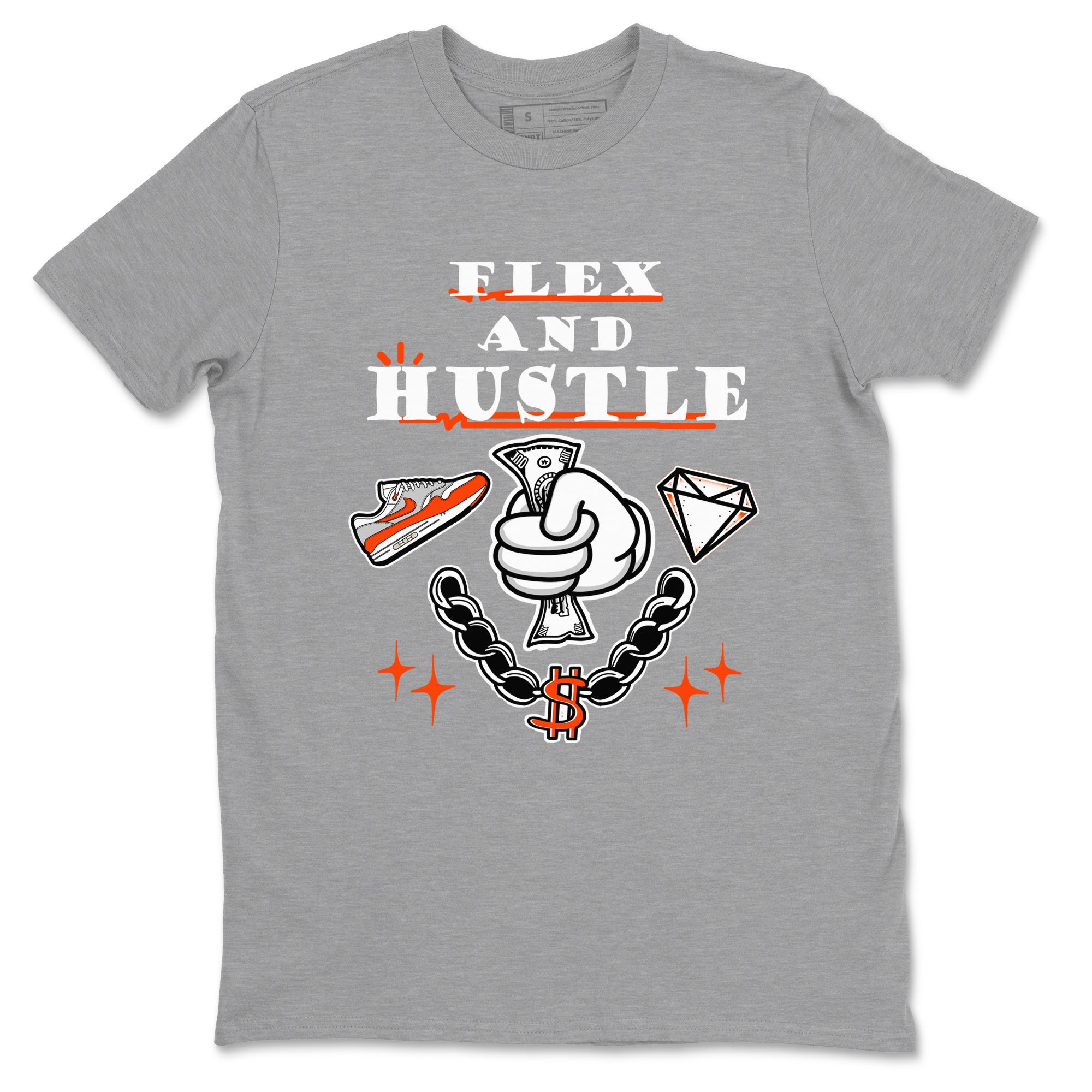 Air Max 1 OG '86 'Summit White and Cosmic Clay shirts to match jordans Flex And Hustle sneaker match tees Air Max 1 Cosmic Clay match shoes to clothes SNRT Sneaker Tees unisex cotton Heather Grey 2 shirts