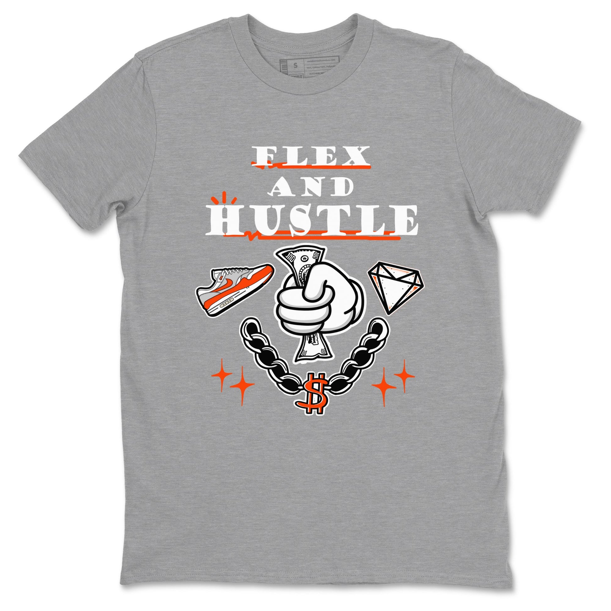 Air Max 1 OG '86 'Summit White and Cosmic Clay shirts to match jordans Flex And Hustle sneaker match tees Air Max 1 Cosmic Clay match shoes to clothes SNRT Sneaker Tees unisex cotton Heather Grey 2 shirts