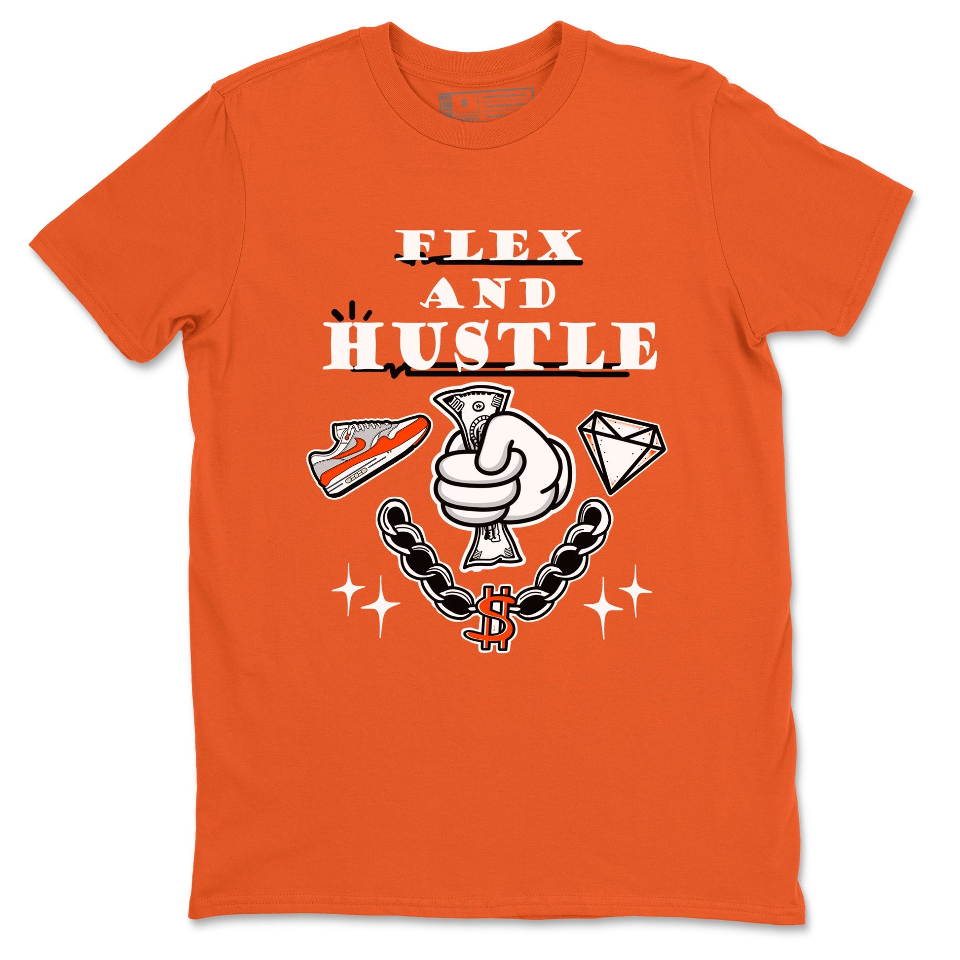 Air Max 1 OG '86 'Summit White and Cosmic Clay shirts to match jordans Flex And Hustle sneaker match tees Air Max 1 Cosmic Clay match shoes to clothes SNRT Sneaker Tees unisex cotton Orange 2 shirts