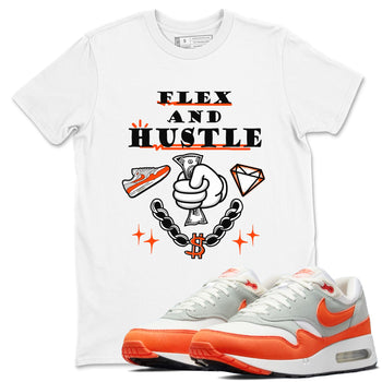 Air Max 1 OG '86 'Summit White and Cosmic Clay shirts to match jordans Flex And Hustle sneaker match tees Air Max 1 Cosmic Clay match shoes to clothes SNRT Sneaker Tees unisex cotton White 1 shirts