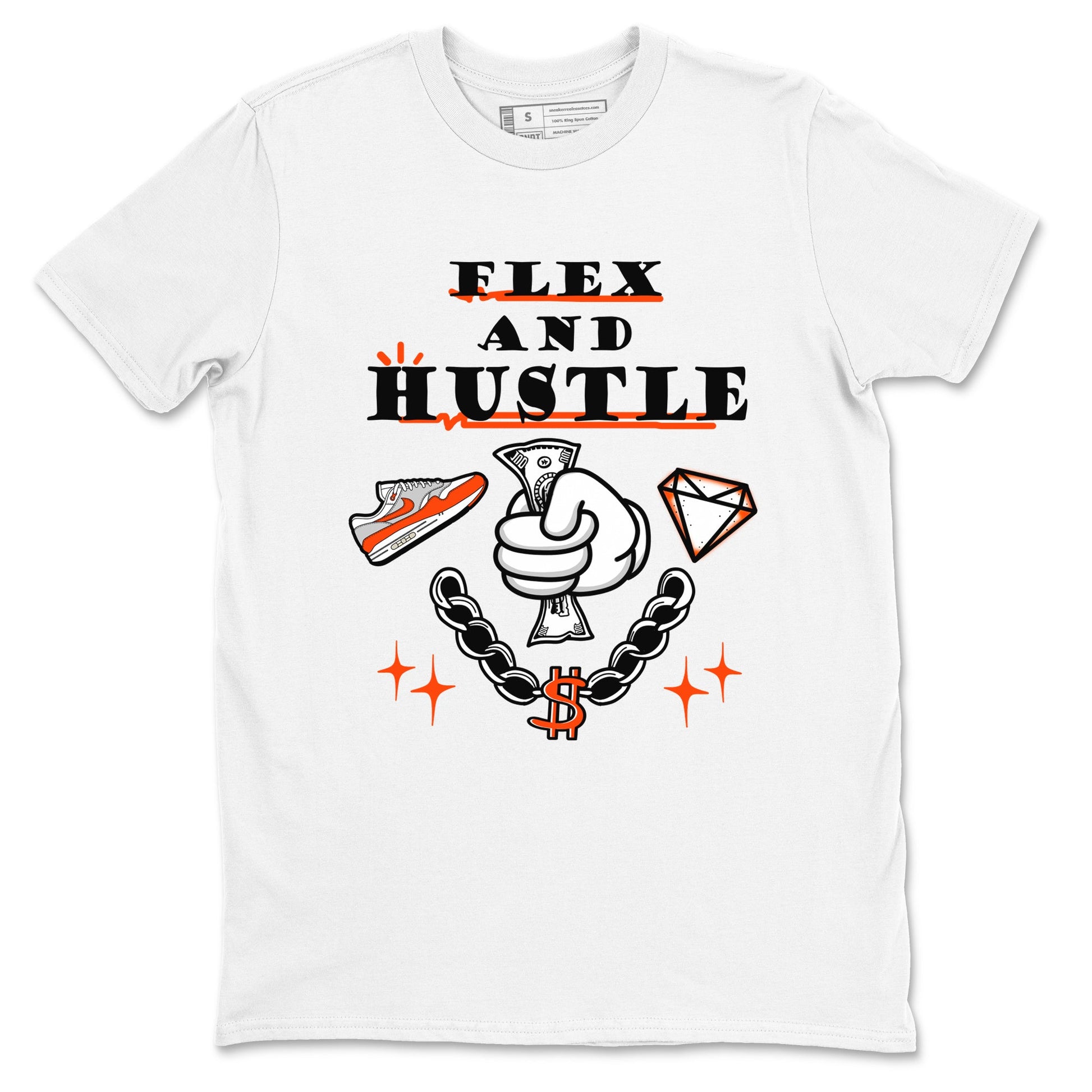 Air Max 1 OG '86 'Summit White and Cosmic Clay shirts to match jordans Flex And Hustle sneaker match tees Air Max 1 Cosmic Clay match shoes to clothes SNRT Sneaker Tees unisex cotton White 2 shirts