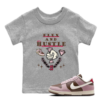 Dunk Cacao Wow And Pink Foam shirts to match jordans Flex And Hustle sneaker match tees Dunk Cacao Wow And Pink Foam SNRT Sneaker Tees streetwear brand Baby and Youth Heather Grey 1 cotton tee