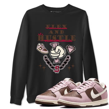 Dunk Cacao Wow And Pink Foam shirts to match jordans Flex And Hustle sneaker match tees Dunk Cacao Wow And Pink Foam SNRT Sneaker Tees streetwear brand Black 1 unisex cotton tee