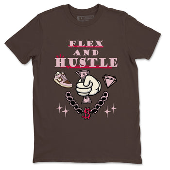 Dunk Cacao Wow And Pink Foam shirts to match jordans Flex And Hustle sneaker match tees Dunk Cacao Wow And Pink Foam SNRT Sneaker Tees streetwear brand Dark Chocolate 2 unisex cotton tee