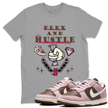 Dunk Cacao Wow And Pink Foam shirts to match jordans Flex And Hustle sneaker match tees Dunk Cacao Wow And Pink Foam SNRT Sneaker Tees streetwear brand Heather Grey 1 unisex cotton tee