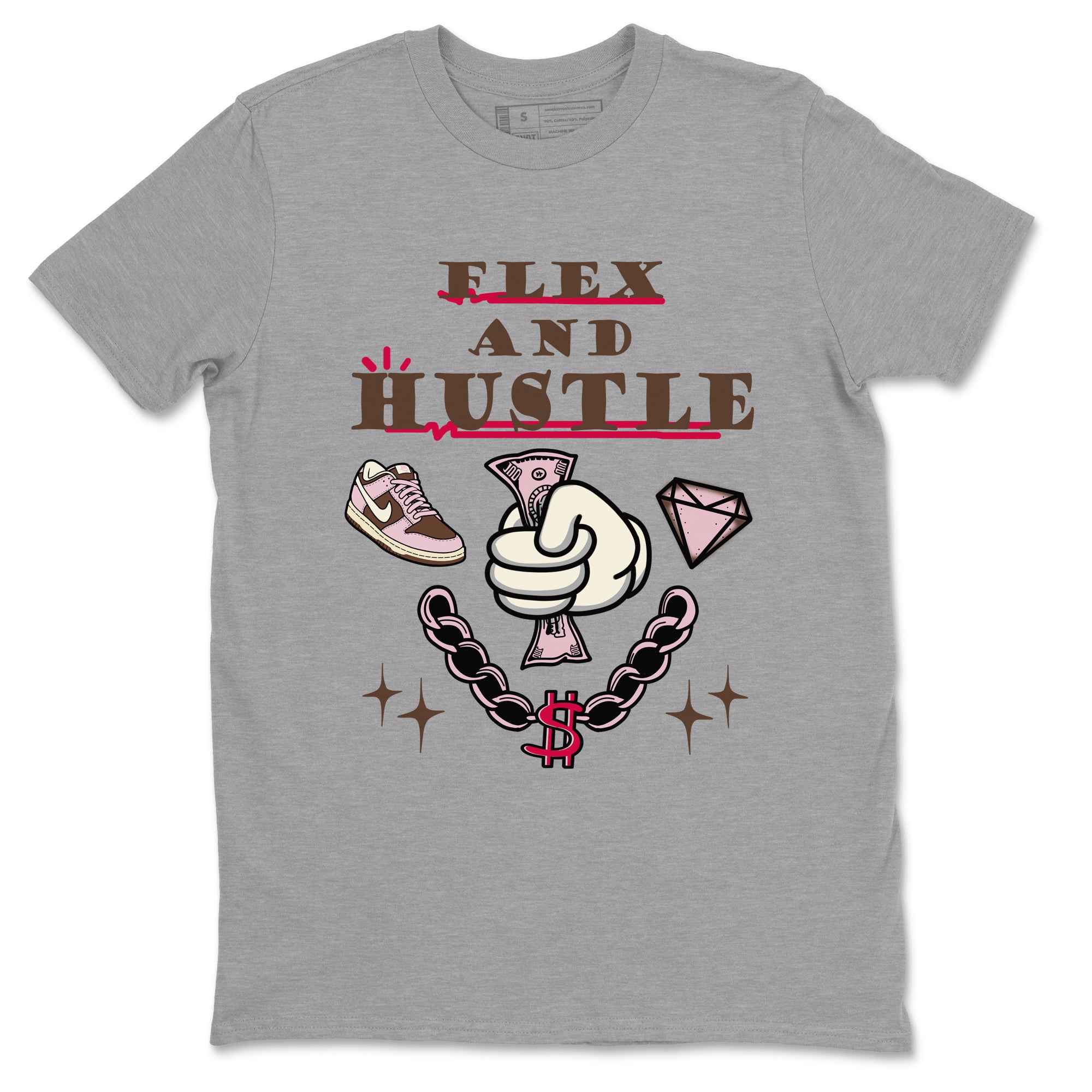 Dunk Cacao Wow And Pink Foam shirts to match jordans Flex And Hustle sneaker match tees Dunk Cacao Wow And Pink Foam SNRT Sneaker Tees streetwear brand Heather Grey 2 unisex cotton tee