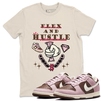 Dunk Cacao Wow And Pink Foam shirts to match jordans Flex And Hustle sneaker match tees Dunk Cacao Wow And Pink Foam SNRT Sneaker Tees streetwear brand Natural 1 unisex cotton tee