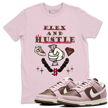 Dunk Cacao Wow And Pink Foam shirts to match jordans Flex And Hustle sneaker match tees Dunk Cacao Wow And Pink Foam SNRT Sneaker Tees streetwear brand Pink 1 unisex cotton tee