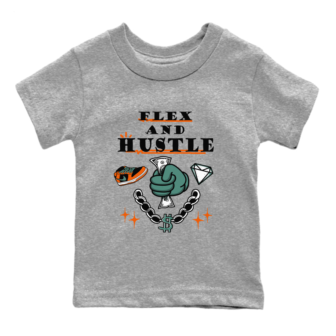 Dunk Low Ceramic shirts to match jordans Flex And Hustle sneaker match tees Dunk Ceramic match shoes to clothes SNRT Sneaker Tees Youth Baby Heather Grey 2 tee