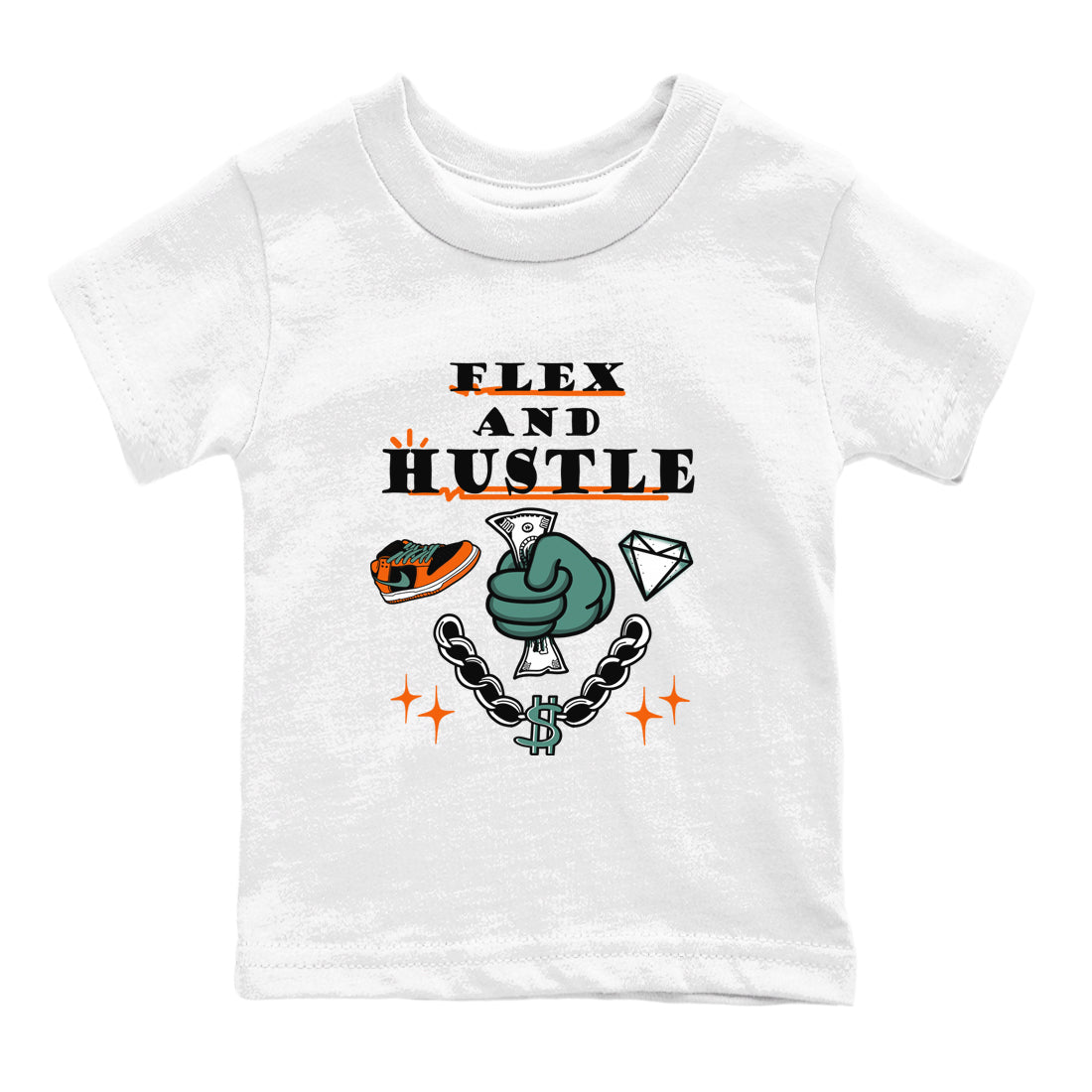 Dunk Low Ceramic shirts to match jordans Flex And Hustle sneaker match tees Dunk Ceramic match shoes to clothes SNRT Sneaker Tees Youth Baby White 2 tee