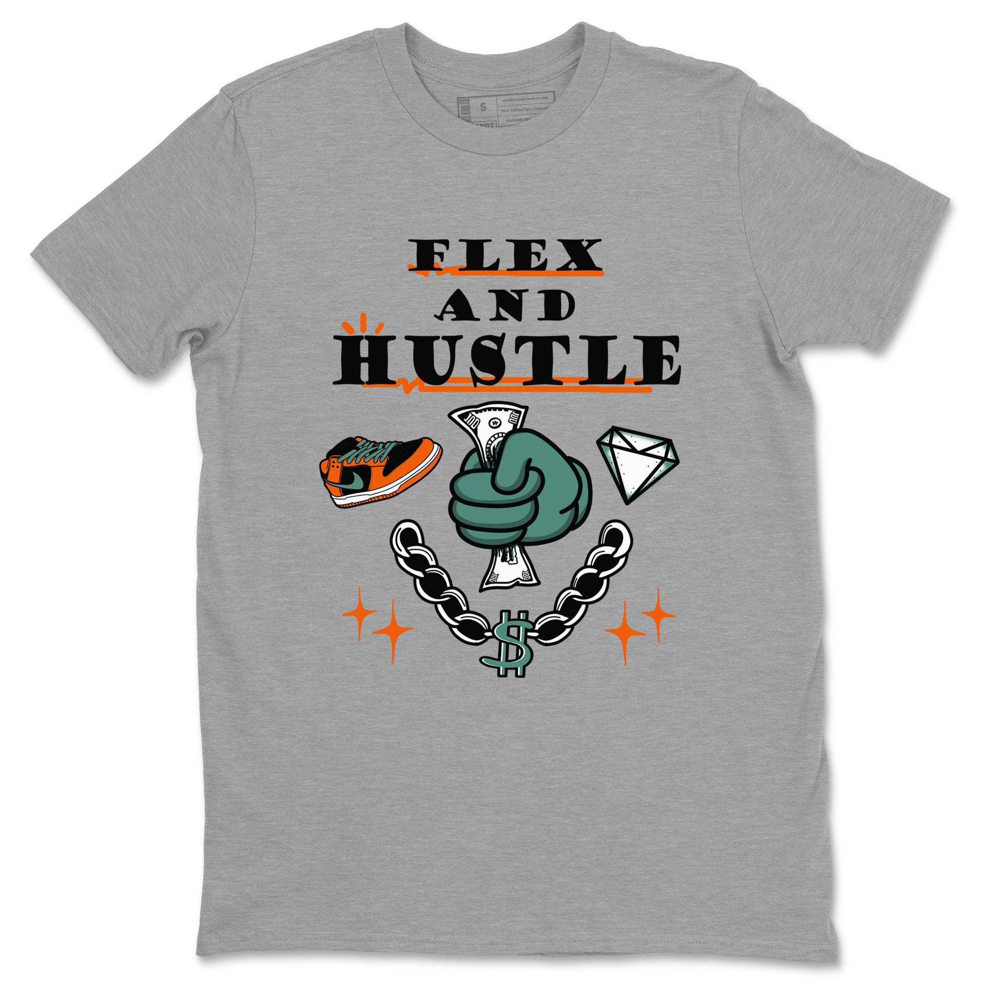 Dunk Low Ceramic shirts to match jordans Flex And Hustle sneaker match tees Dunk Ceramic match shoes to clothes SNRT Sneaker Tees unisex cotton Heather Grey 2 shirts