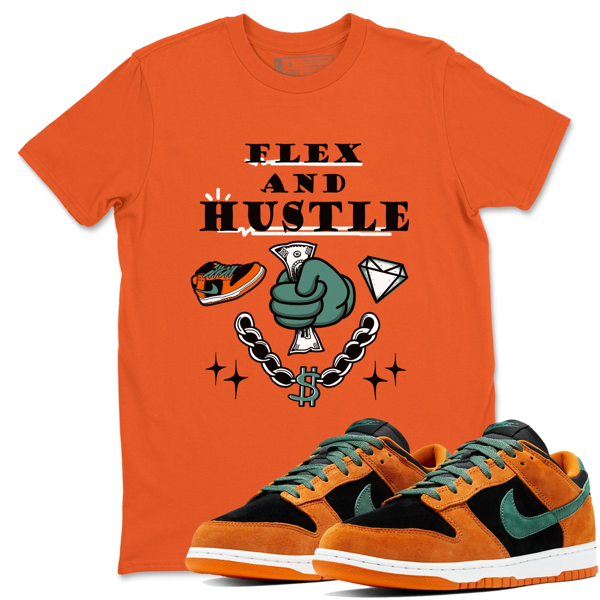 Dunk Low Ceramic shirts to match jordans Flex And Hustle sneaker match tees Dunk Ceramic match shoes to clothes SNRT Sneaker Tees unisex cotton Orange 1 shirts
