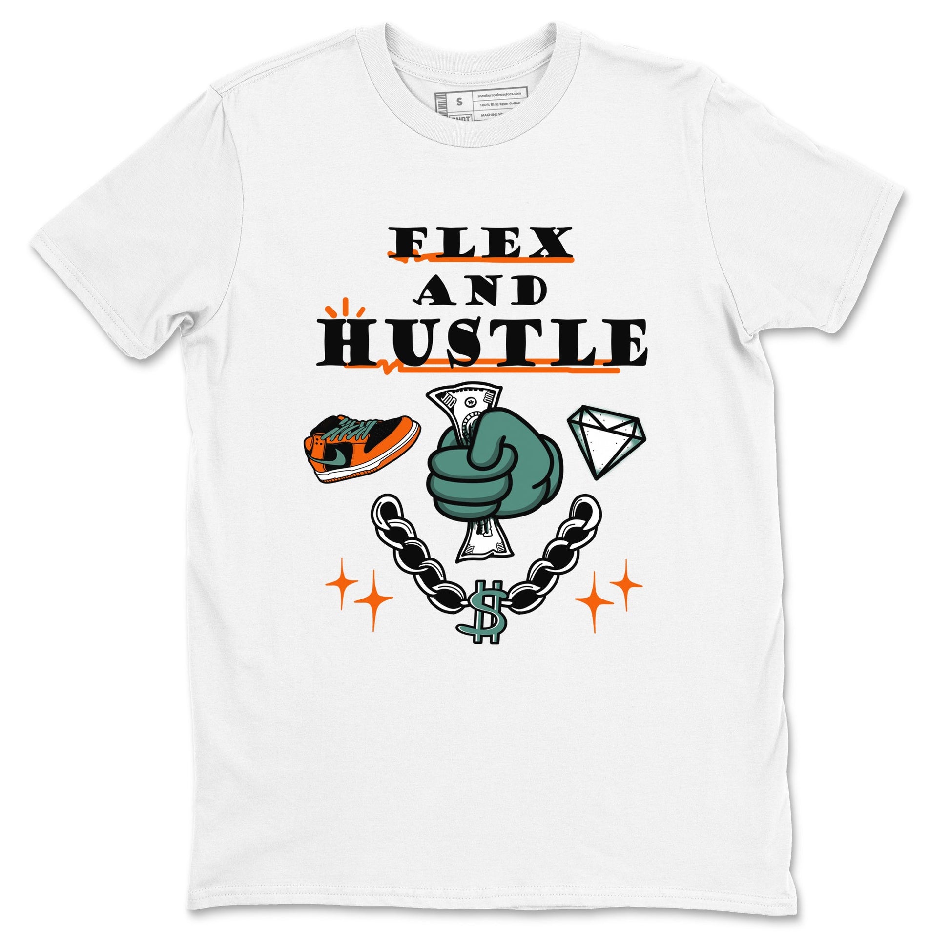 Dunk Low Ceramic shirts to match jordans Flex And Hustle sneaker match tees Dunk Ceramic match shoes to clothes SNRT Sneaker Tees unisex cotton White 2 shirts