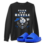 Yeezy Slide Azure shirts to match jordans Flex And Hustle sneaker match tees Yeezy Slide Azure SNRT Sneaker Tees streetwear brand Black 1 unisex cotton tee